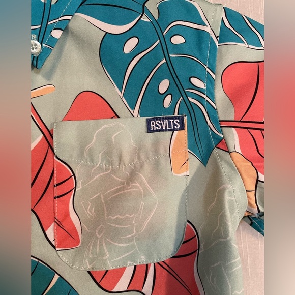 RSVLTS Boy’s Moana Kunuflex Multicolor Leaf Print Shirt - Picture 8 of 11